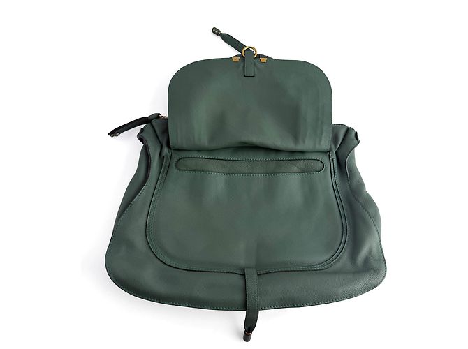 Chloé Borsa a tracolla hobo Marcie Medium in pelle di vitello Eucalyptus Green Verde - vista 9