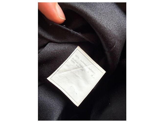 Chanel Vintage schwarze Kaschmirjacke mit Gürtel - Ansicht 10
