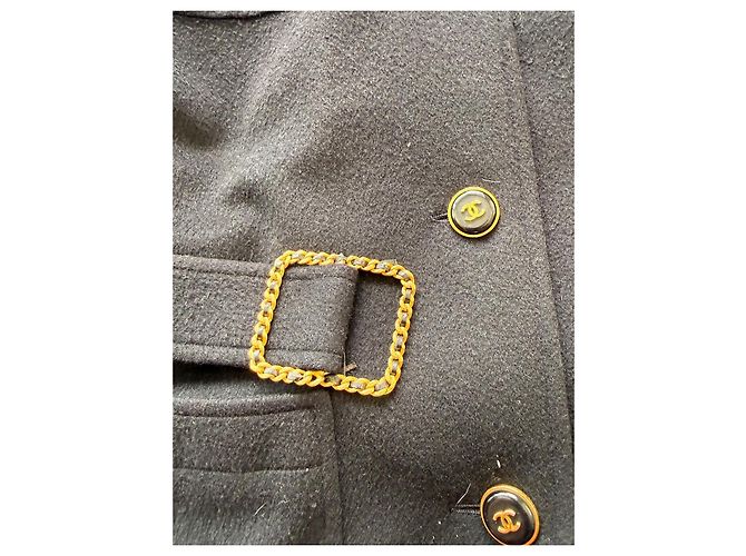 Chanel Vintage schwarze Kaschmirjacke mit Gürtel - Ansicht 6