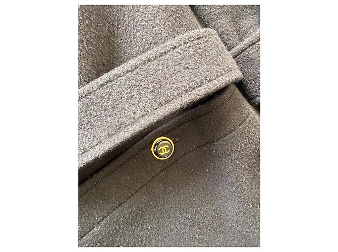 Chanel Vintage schwarze Kaschmirjacke mit Gürtel - Ansicht 7