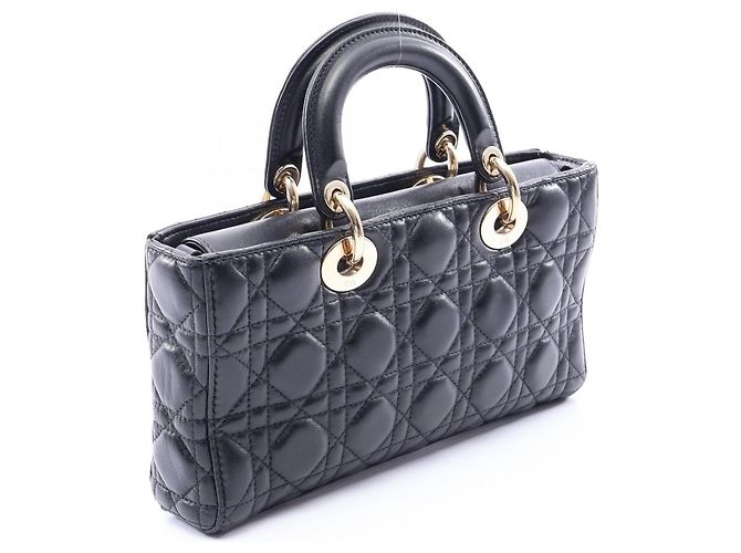 Borsa Christian Dior Dior Lady D-Joy Medium Cannage Nero - vista 2