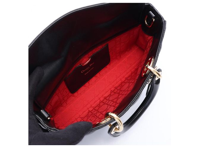 Borsa Christian Dior Dior Lady D-Joy Medium Cannage Nero - vista 3