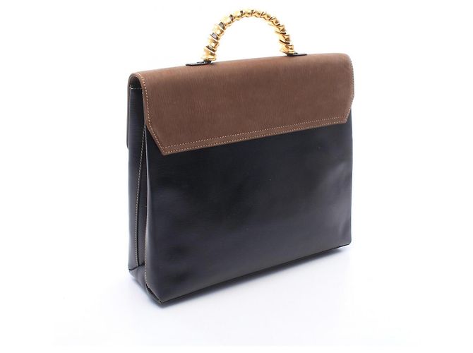 Borsa Loewe Velázquez Twist Marrone Nero - vista 2