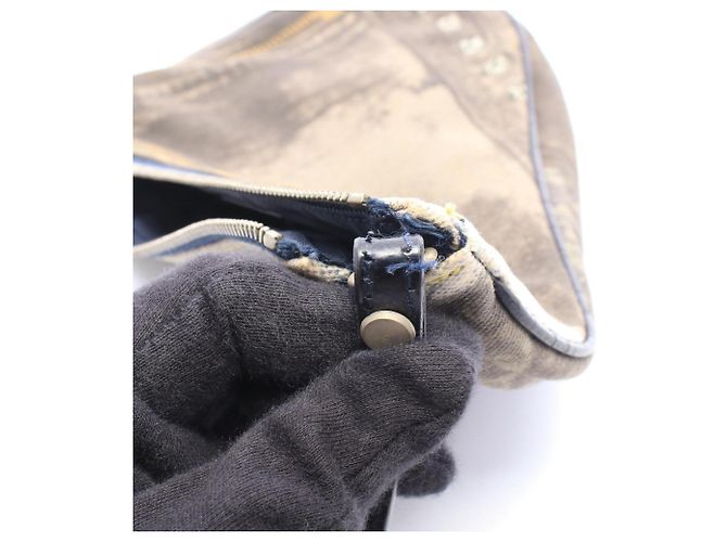 Christian Dior Saddle Bag - Handtasche mit Denim-Muster Braun Mehrfarben Marineblau - Ansicht 7
