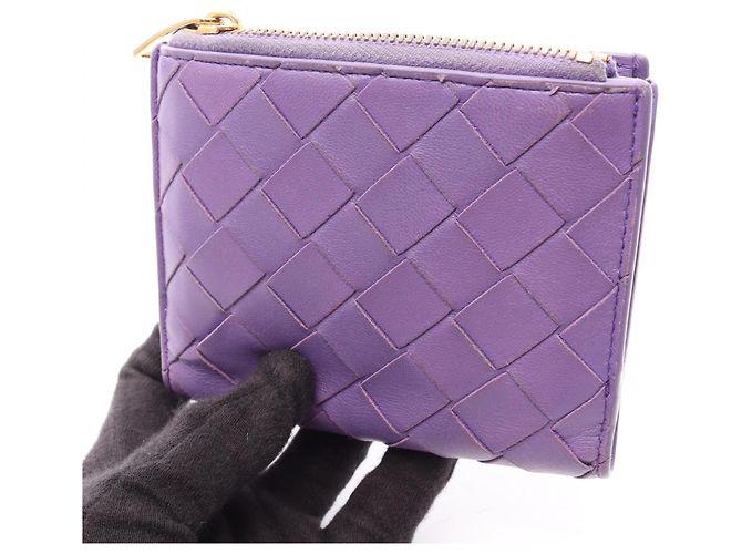 Cartera bi-fold Intrecciato Bottega Veneta Púrpura - vista 13