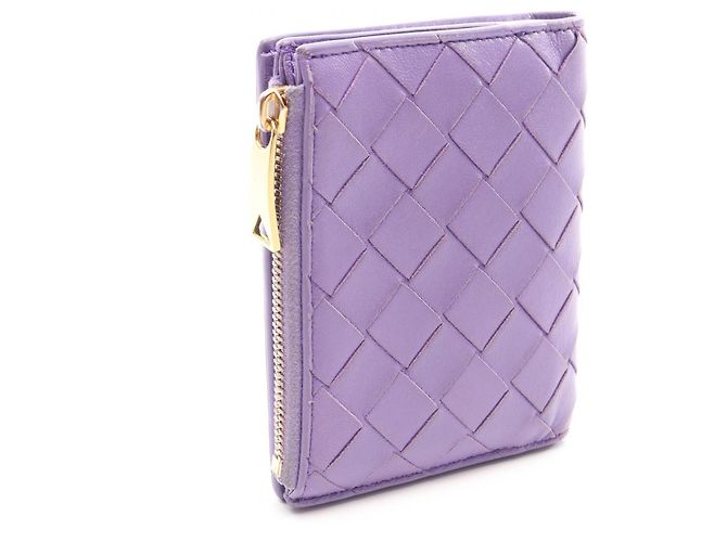 Cartera bi-fold Intrecciato Bottega Veneta Púrpura - vista 2