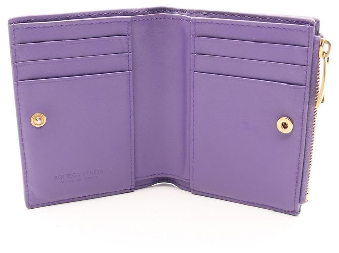 Cartera bi-fold Intrecciato Bottega Veneta Púrpura - vista 3