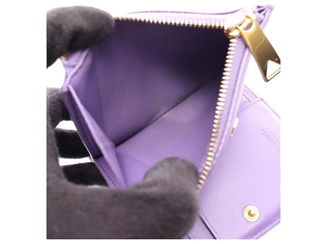 Cartera bi-fold Intrecciato Bottega Veneta Púrpura - vista 4