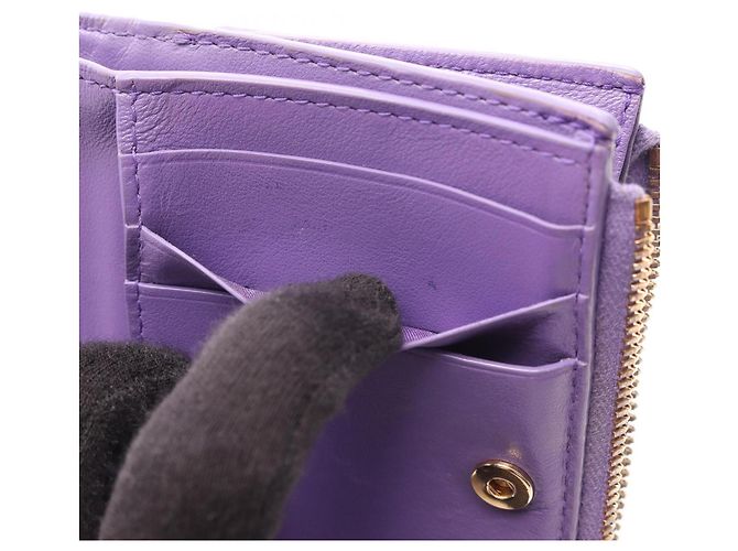 Cartera bi-fold Intrecciato Bottega Veneta Púrpura - vista 7