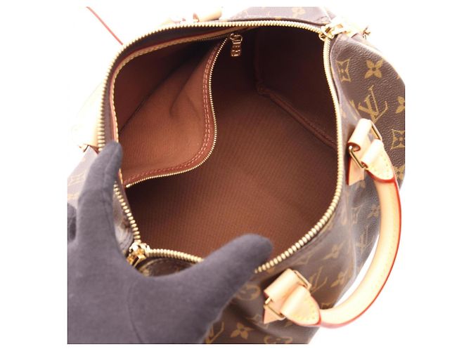 Borsa Louis Vuitton Speedy Bandoulière 30 Marrone - vista 3