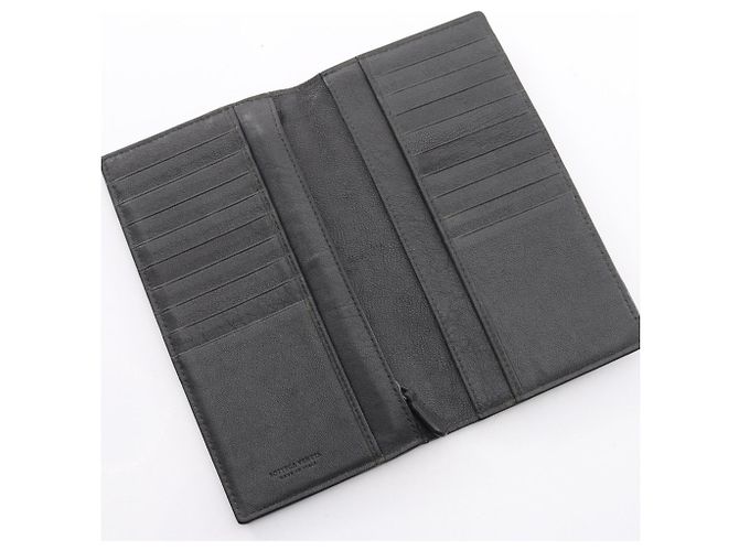 Cartera larga bi-fold Intrecciato Bottega Veneta Beige Verde Azul marino - vista 3