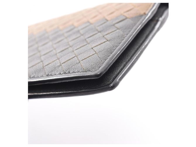 Cartera larga bi-fold Intrecciato Bottega Veneta Beige Verde Azul marino - vista 8