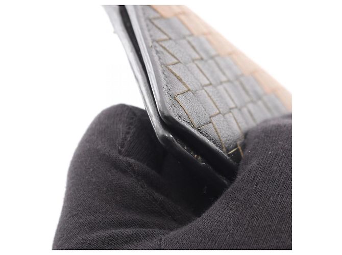 Cartera larga bi-fold Intrecciato Bottega Veneta Beige Verde Azul marino - vista 9