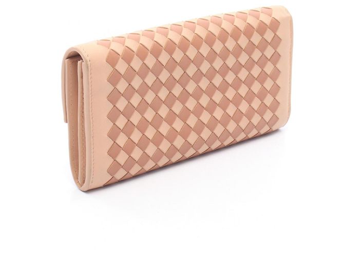 Cartera larga bi-fold Intrecciato Bottega Veneta Castaño Rosa - vista 2