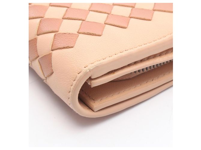 Cartera larga bi-fold Intrecciato Bottega Veneta Castaño Rosa - vista 7