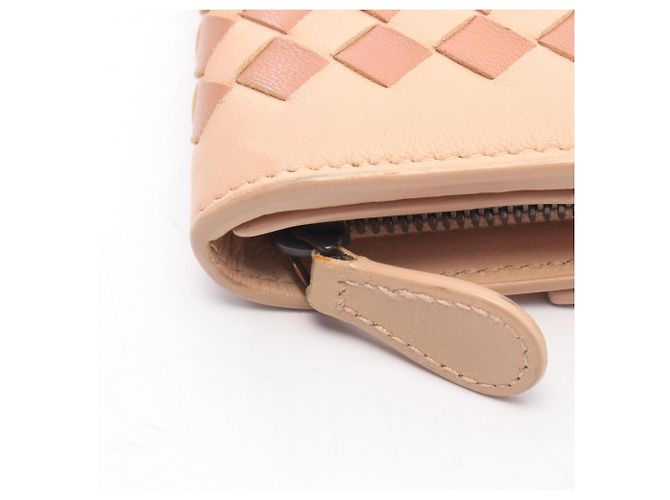 Cartera larga bi-fold Intrecciato Bottega Veneta Castaño Rosa - vista 8