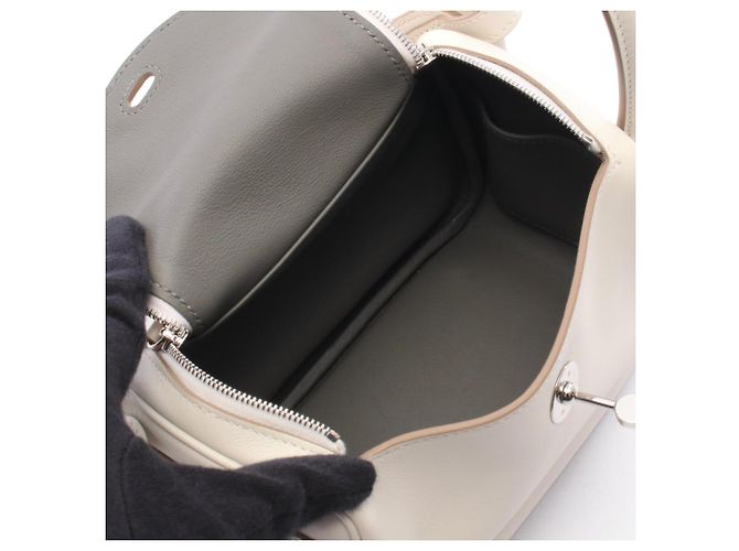 Hermès Borsa a tracolla Hermes Lindy Mini Verso Marrone - vista 3