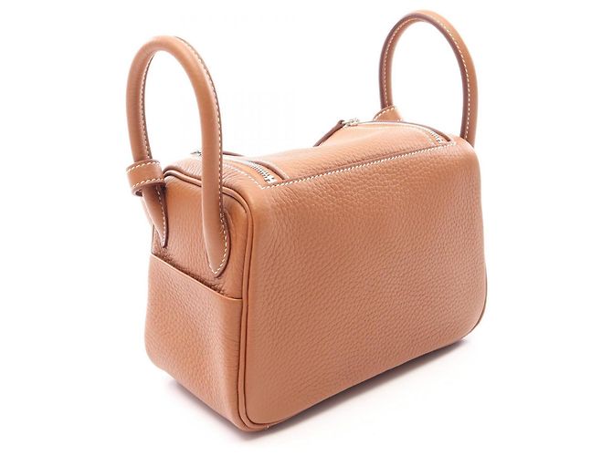 Hermès Borsa a tracolla Hermes Lindy Mini Marrone D'oro - vista 2