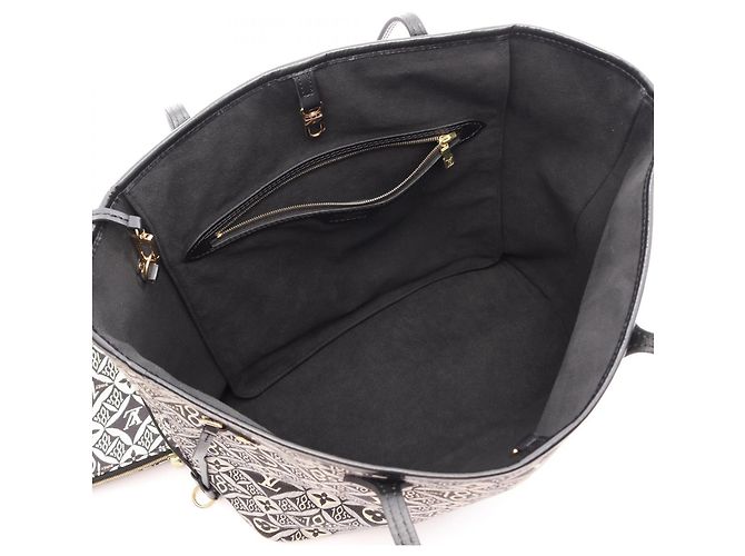 Bolso Tote Louis Vuitton Neverfull MM Castaño Negro Crudo - vista 3
