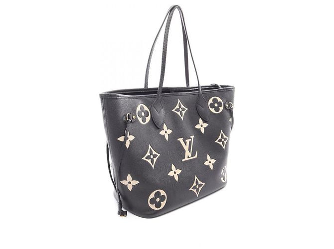 Louis Vuitton Neverfull MM Monogram Empreinte Tote Bag Schwarz Beige - Ansicht 2