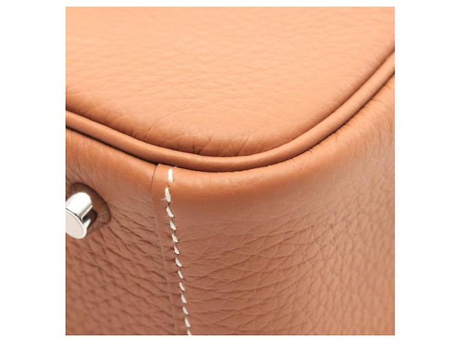 Hermès Borsa a spalla Hermes Lindy Mini Marrone D'oro - vista 7