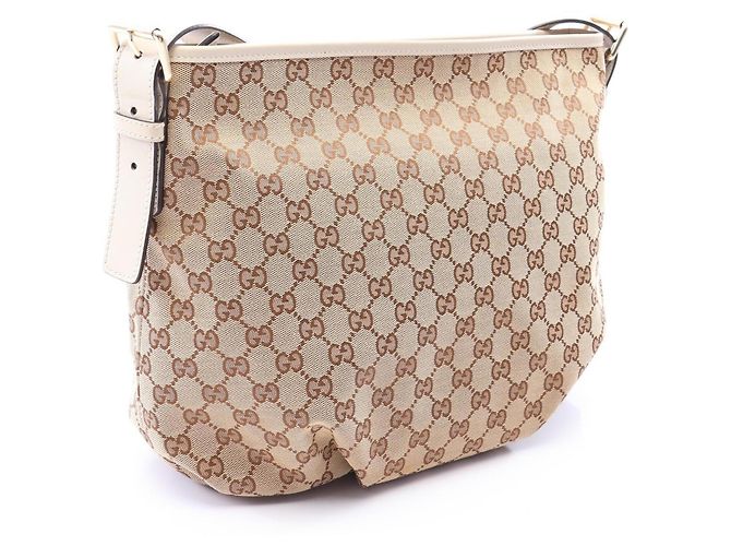 Bolso de mano Gucci en lona GG y cuero Blanco Beige - vista 2