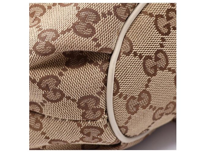 Bolso de mano Gucci en lona GG y cuero Blanco Beige - vista 5