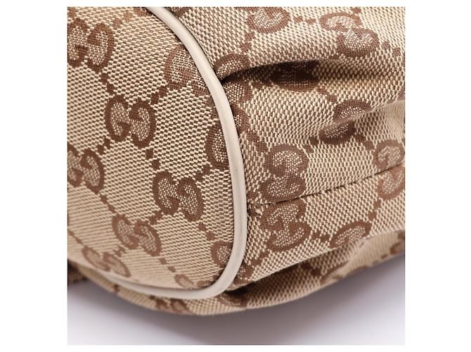 Bolso de mano Gucci en lona GG y cuero Blanco Beige - vista 6