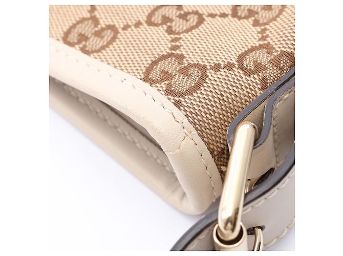 Bolso de mano Gucci en lona GG y cuero Blanco Beige - vista 7