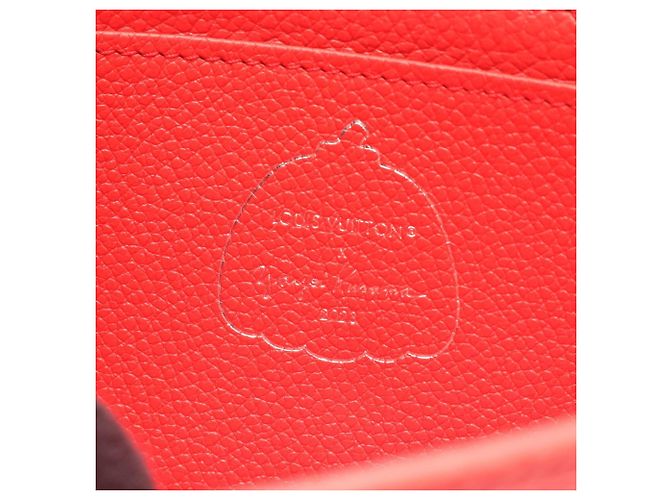Louis Vuitton LV x YK Portefeuille Sarah Bi-fold Long Wallet Bianco Rosso - vista 4