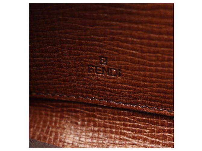 Fendi Zucca Round Long Wallet Brown Black - view 4