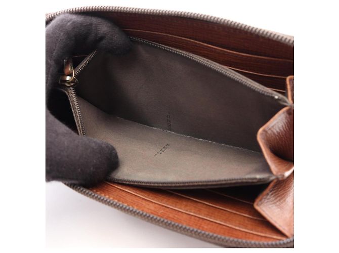 Fendi Zucca Round Long Wallet Brown Black - view 5
