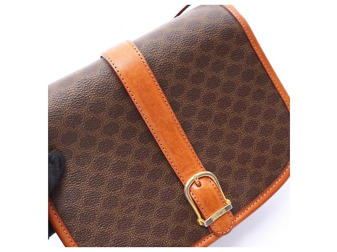 Céline Celine Macadam Shoulder Bag Brown - view 7