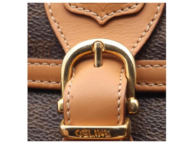 Céline Borsa a tracolla Celine Macadam Marrone Beige - vista 10