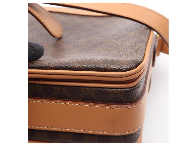 Céline Borsa a tracolla Celine Macadam Marrone Beige - vista 8