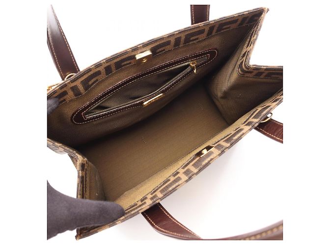 Fendi Zucca 2-Way Tote Bag Braun Schwarz - Ansicht 3
