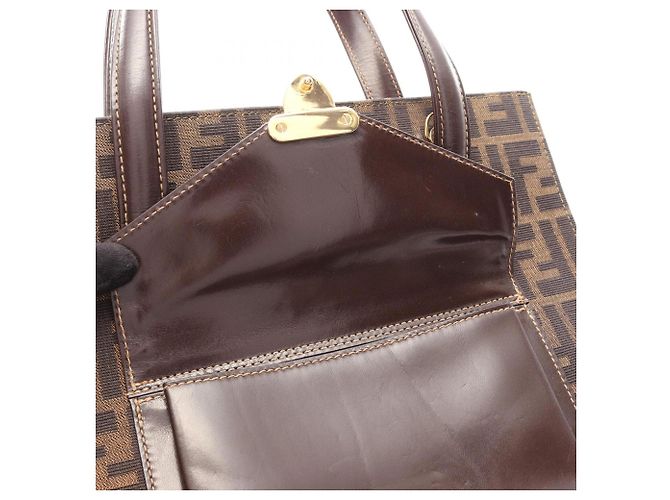 Fendi Zucca 2-Way Tote Bag Braun Schwarz - Ansicht 7