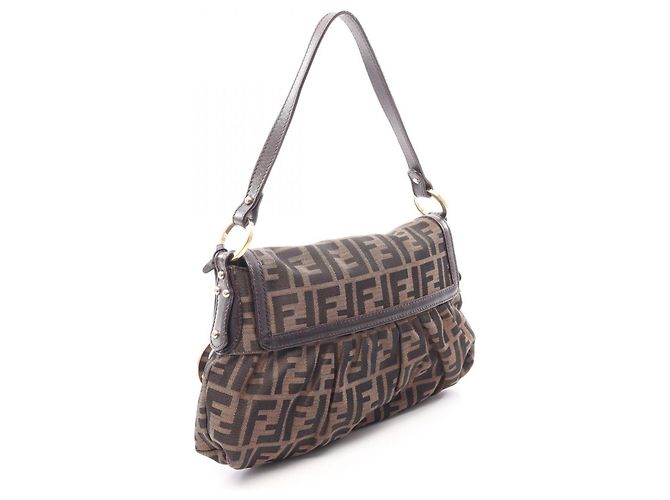 Fendi Zucca Schultertasche Braun - Ansicht 2