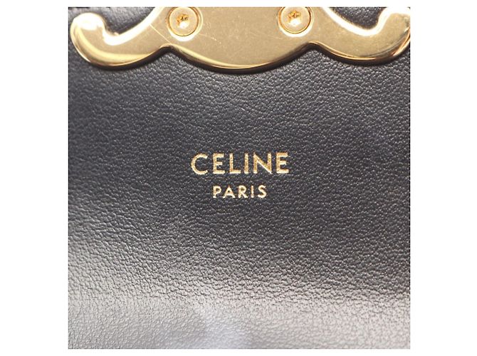 Céline Borsa a spalla Mini Claude in pelle Celine Nero - vista 4
