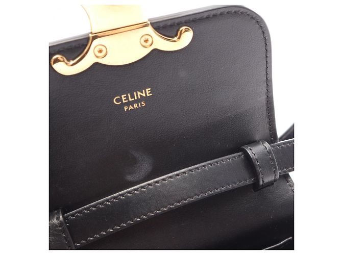 Céline Borsa a spalla Mini Claude in pelle Celine Nero - vista 5