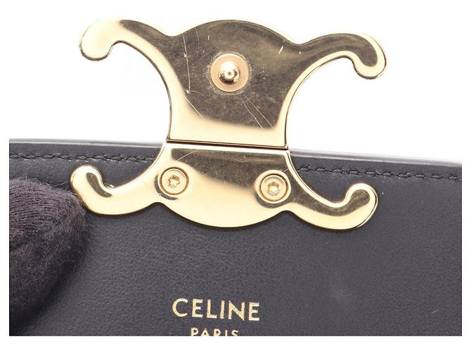 Céline Borsa a spalla Mini Claude in pelle Celine Nero - vista 6
