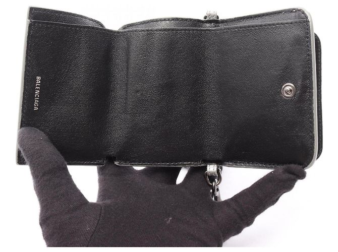 Portafoglio a catena Balenciaga Cash Mini Argento - vista 3
