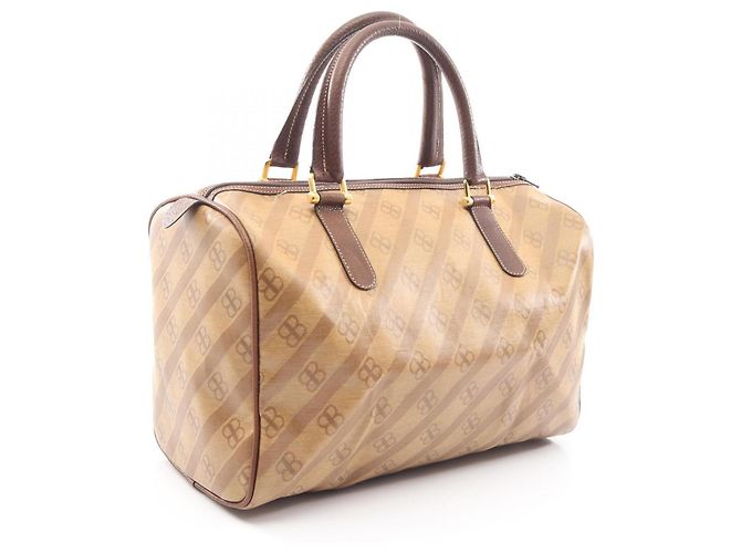 Borsa Tote Balenciaga BB Monogram Marrone Beige - vista 2