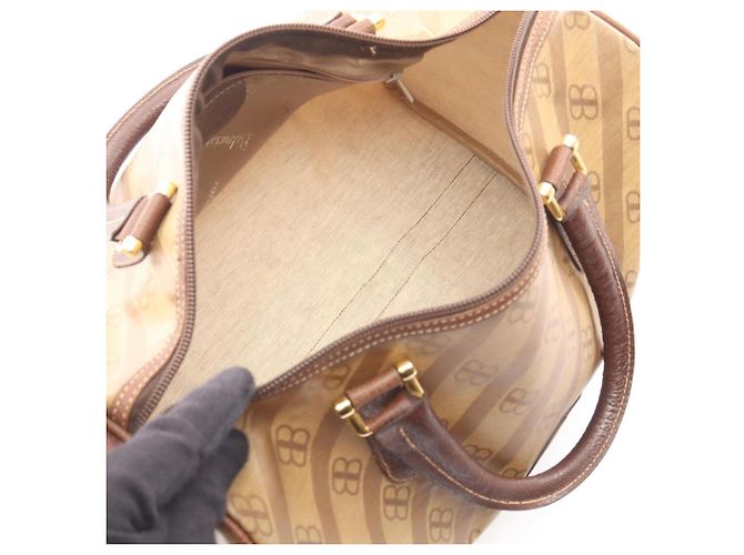 Borsa Tote Balenciaga BB Monogram Marrone Beige - vista 3