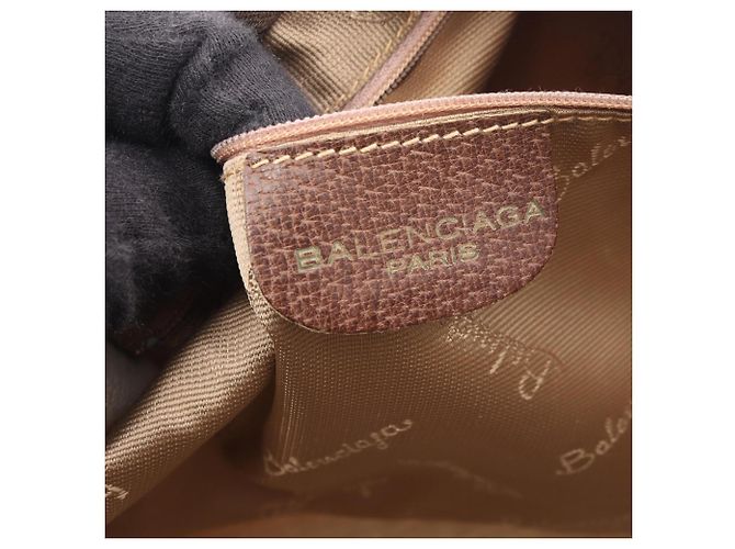 Borsa Tote Balenciaga BB Monogram Marrone Beige - vista 4