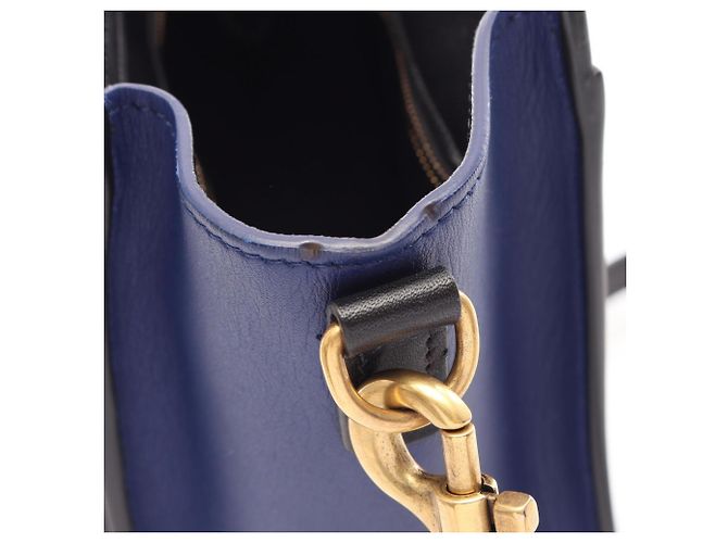 Céline Sac à main Celine Luggage Nano Shopper Noir Bleu Vert - vue 5
