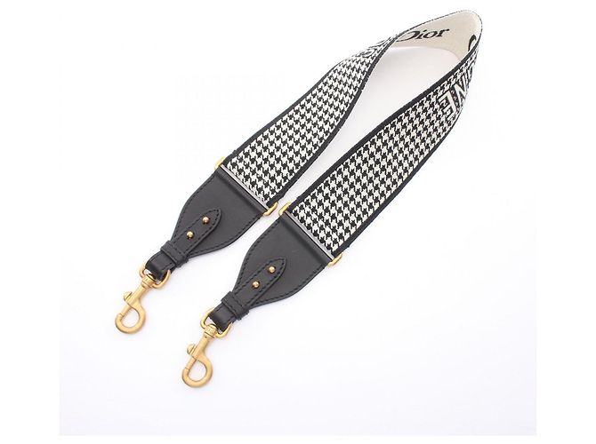 Christian Dior 30 Montaigne Houndstooth Shoulder Strap Black White - view 2