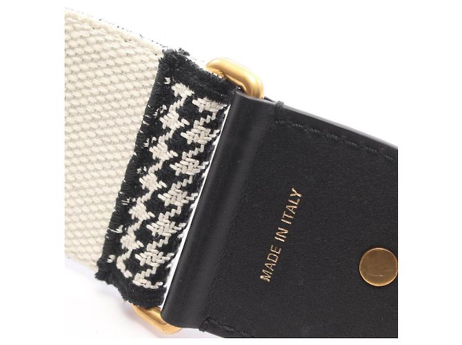 Christian Dior 30 Montaigne Houndstooth Shoulder Strap Black White - view 6