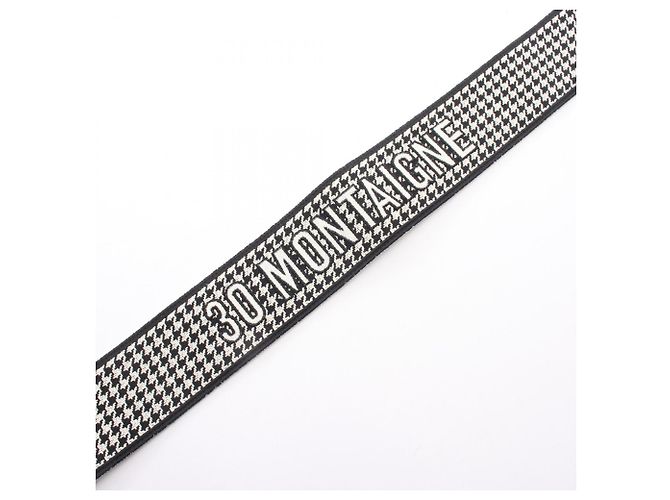 Christian Dior 30 Montaigne Houndstooth Shoulder Strap Black White - view 7