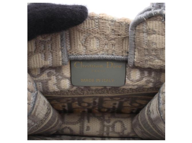 Borsa Verticale Christian Dior Dior BOOK TOTE Marrone Bianco - vista 4